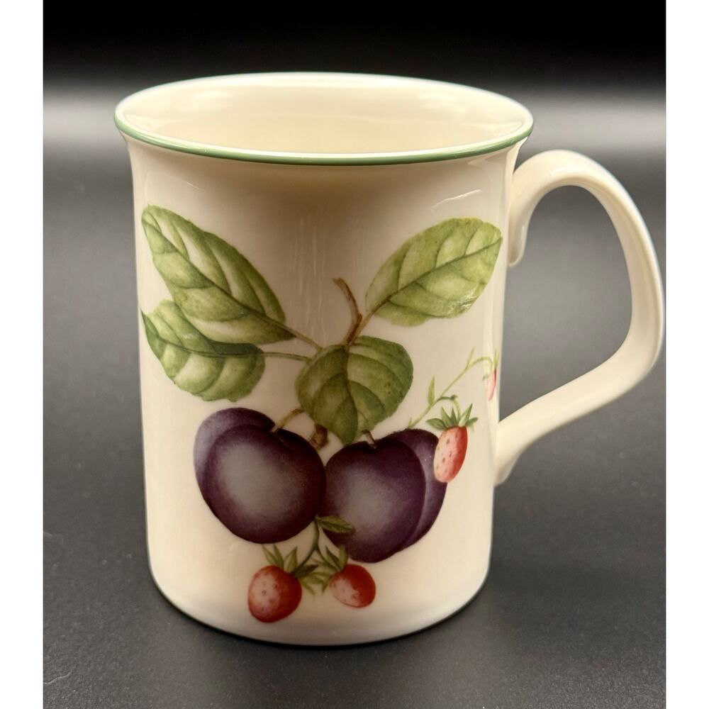 Vintage Marks & Spencer Ashberry Fine China Mug - Plum Motif